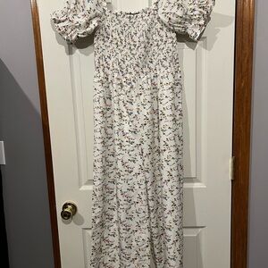 Papillon Blanc Floral Smocked Jumpsuit
